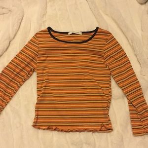 Orange-black and red Striped shirt